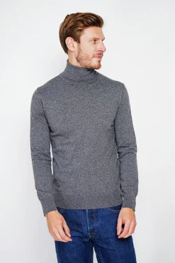 Pull col roulé loup