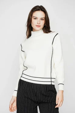 Pull col roulé montant naturel