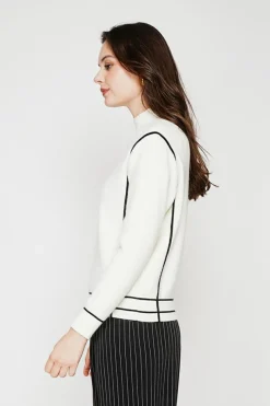 Pull col roulé montant naturel