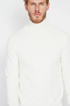 Pull col roulé naturel