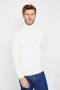 Pull col roulé naturel