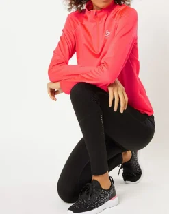Pull col zippé Berra rose fluo