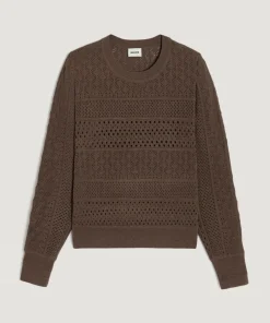 Pull Colombine ajouré marron havane