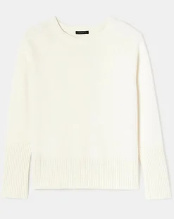 Pull écru en laine et coton ecru