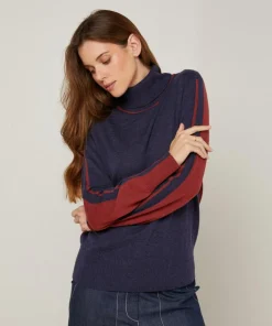 Pull Delphine 100% Laine mélangée bleu denim