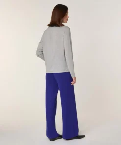 Pull Destin 100% Laine Col Satin gris clair