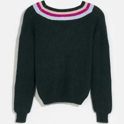 Pull Diova rayé vert foncé