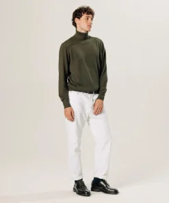 Pull Edmond 100% laine col rond vert kaki