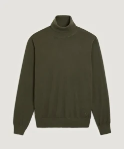 Pull Edmond 100% laine col rond vert kaki