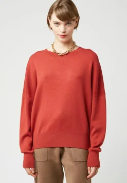 Pull Emmeline col rond orange rouille
