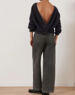 Pull en Angora mélangé Kiwi charbon