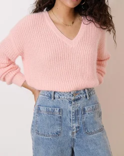 Pull en Angora mélangé Tiago rose