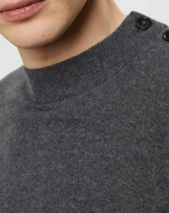 Pull en Cachemire & Laine Mesailor col rond gris foncé