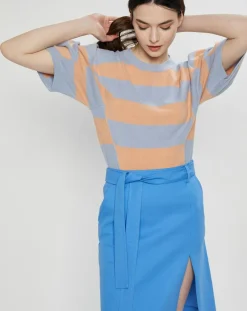 Pull en Cachemire & Laine Jumper rayé bleu/orange