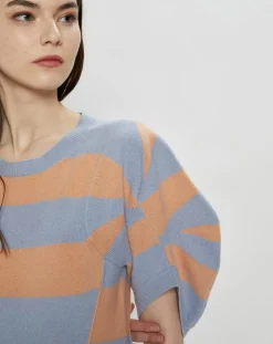 Pull en Cachemire & Laine Jumper rayé bleu/orange