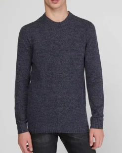 Pull en Cachemire & Laine Begood col rond bleu marine