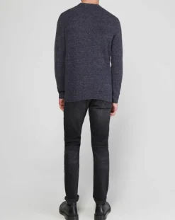 Pull en Cachemire & Laine Begood col rond bleu marine