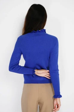 Pull en Cachemire & Soie mélangés col montant royal