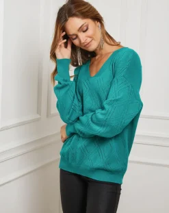 Pull en Cachemire mélangé Abigael vert
