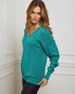 Pull en Cachemire mélangé Abigael vert