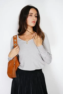 Pull en Cachemire mélangé col V givre