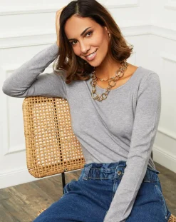 Pull en Cachemire mélangé Célia gris