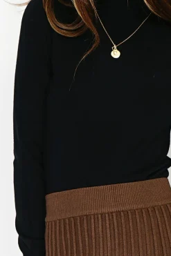 Pull en Cachemire mélangé col montant noir