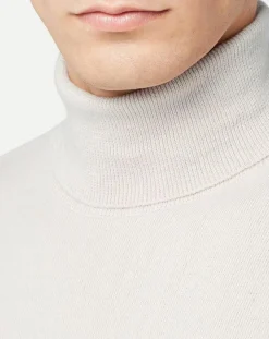 Pull en Cachemire mélangé Col Roulé beige