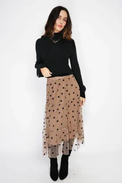 Pull en Cachemire mélangé col montant noir