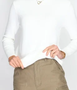 Pull en Cachemire mélangé col roulé fourré thermique naturel