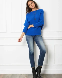 Pull en Cachemire mélangé Lena bleu roi