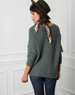 Pull en Cachemire mélangé Lena kaki