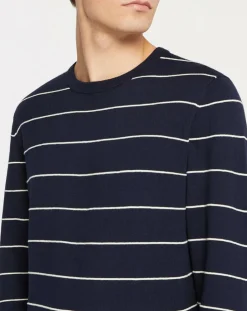 Pull en Cachemire mélangé Marinière Classic bleu marine