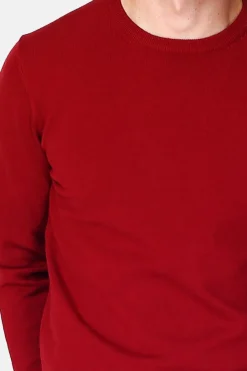 Pull en Cachemire mélangé ras de cou rouge