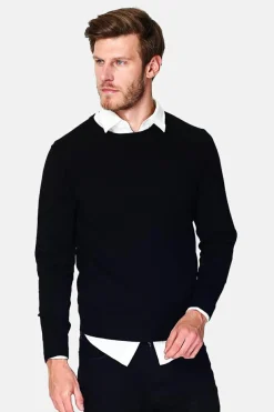 Pull en Cachemire mélangé ras de cou noir