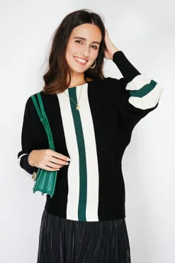 Pull en Cachemire mélangé ras du cou noir