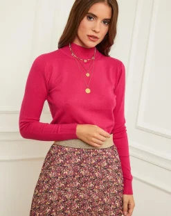 Pull en Cachemire mélangé Senda fuchsia