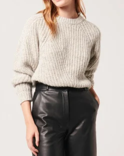 Pull en Coton & Alpaga Nae gris clair