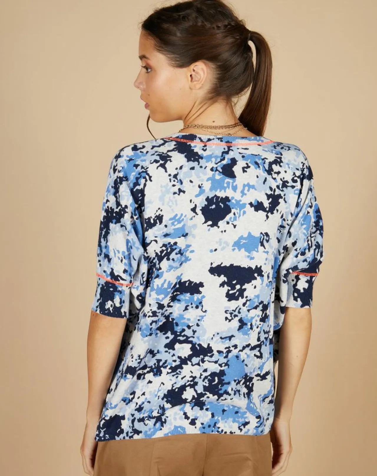 Pull en Coton & Cachemire Maya à motif nuit