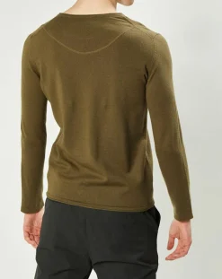 Pull en Coton & Laine Adelin kaki