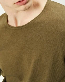 Pull en Coton & Laine Adelin kaki