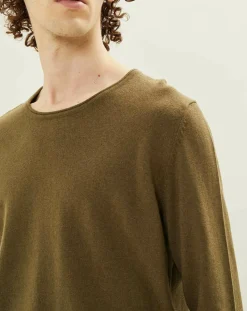 Pull en Coton & Laine Adelin kaki