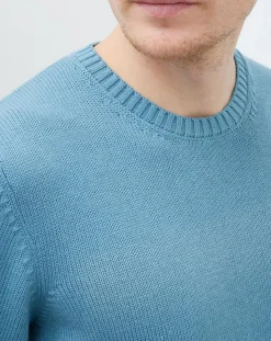 Pull en Coton & Laine col rond vert