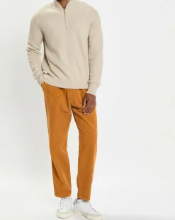 Pull en Coton & Laine côtelé écru