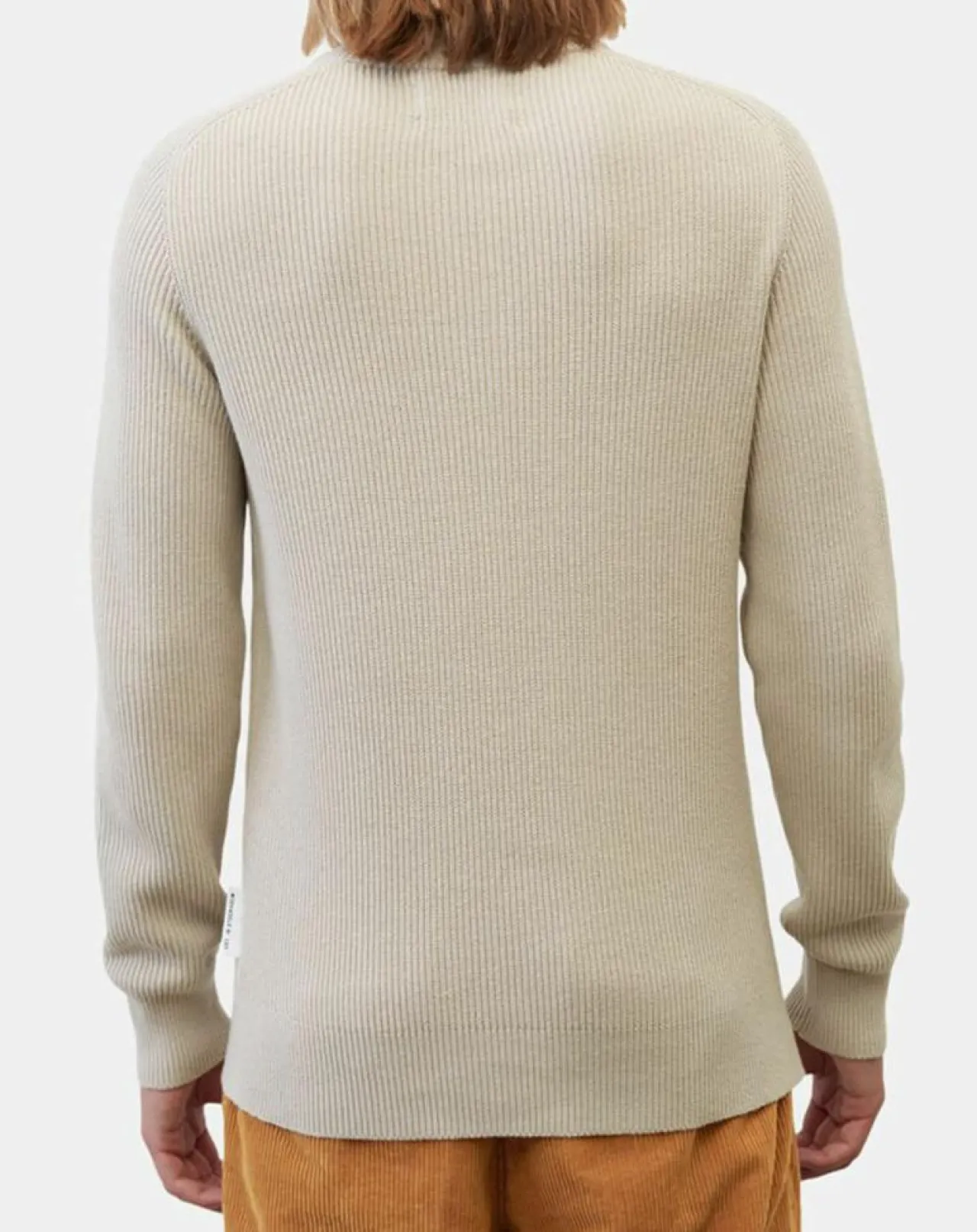 Pull en Coton & Laine côtelé écru