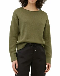 Pull en Coton & Lin Col Bateau kaki