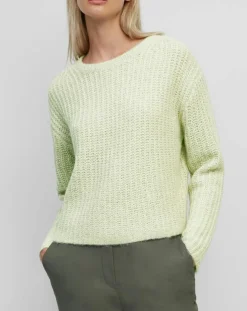 Pull en Coton, Laine & Alpaga mélangés Mouline vert clair
