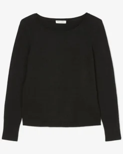 Pull en Coton, Laine & Alpaga mélangés Basique noir