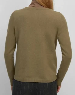 Pull en Coton, Laine & Alpaga mélangés Basique marron