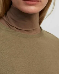 Pull en Coton, Laine & Alpaga mélangés Basique marron